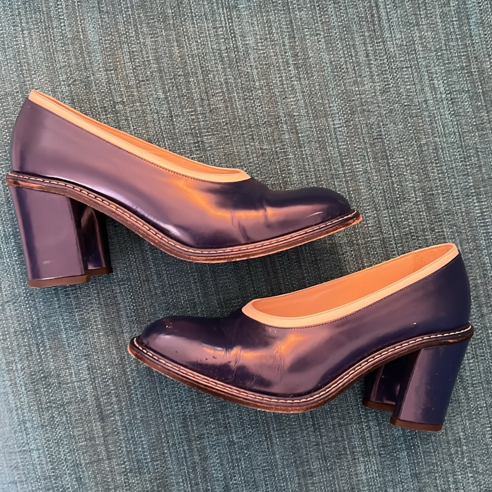 Dries Van Noten Blue/White leather pumps. Size 39.5 - Picture 5 of 7
